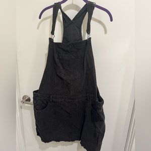 Dark Gray Overall Corduroy Dress